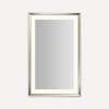 Sculpt Lighted Mirror, 27" x 43" x 2-5/16", Chamfer Museum Frame, Polished Nickel, Perimeter Light Pattern, Warm White (3000K), Dimmable, Defogger