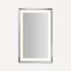 Sculpt Lighted Mirror, 27" x 43" x 2-5/16", Chamfer Museum Frame, Chrome, Perimeter Light Pattern, Warm White (3000K), Dimmable, Defogger, Title 24 Compliant