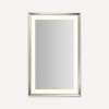 Sculpt Lighted Mirror, 27" x 43" x 2-5/16", Chamfer Museum Frame, Polished Nickel, Perimeter Light Pattern, Warm White (3000K), Dimmable, Defogger, Title 24 Compliant