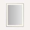 Sculpt Lighted Mirror, 31" x 41" x 2-1/4", Slim Museum Frame, Polished Nickel, Perimeter Light Pattern, Warm White (3000K), Dimmable, Defogger