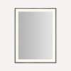 Sculpt Lighted Mirror, 31" x 41" x 2-1/4", Slim Museum Frame, Matte Black, Perimeter Light Pattern, Warm White (3000K), Dimmable, Defogger