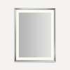 Sculpt Lighted Mirror, 33" x 43" x 2-5/16", Chamfer Museum Frame, Chrome, Perimeter Light Pattern, Warm White (3000K), Dimmable, Defogger