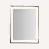 Sculpt Lighted Mirror, 33" x 43" x 2-5/16", Chamfer Museum Frame, Polished Nickel, Perimeter Light Pattern, Warm White (3000K), Dimmable, Defogger, Title 24 Compliant