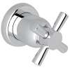 Trim for Volume Control and 4-Port Dedicated Diverter with Cross Handle in Polished Chrome
