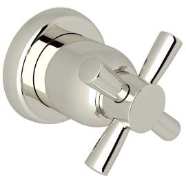 Trim for Volume Control and 4-Port Dedicated Diverter with Cross Handle in Polished Nickel