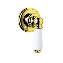 Perrin and Rowe U.3240L-IB/TO 3/4in Wall Valve Trim in English Gold