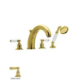 Perrin and Rowe U.3248L-IB Roman Tub Faucet in English Gold