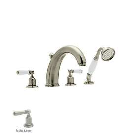 Perrin and Rowe U.3248L-STN Roman Tub Faucet in Satin Nickel