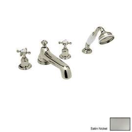 Deck Mount Tub Filler Faucet in Satin Nickel