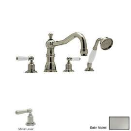 Perrin and Rowe U.3745L-STN Roman Tub Faucet in Satin Nickel