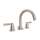 3-Hole Tubular C-Spout Widespread Lavatory Faucet with Metal Lever in Satin Nickel