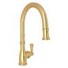 Georgian Era Traditional Pulldown Kitchen Faucet With Metal Lever Handle In English Gold