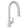 Georgian Era Traditional Pulldown Kitchen Faucet With Metal Lever Handle In Polished Nickel