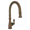 Georgian Era Traditional Pulldown Kitchen Faucet With Metal Lever Handle In English Bronze