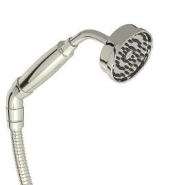 Inclined Easy Clean Handshower and Hose in Polished Nickel