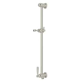 Contemporary Slide Bar with Integrated Volume Control and Outlet in Polished Nickel