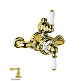Perrin and Rowe U.5550L-IB Exposed Thermostatic Shower Valve Trim in English Gold
