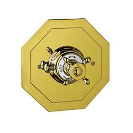 Perrin and Rowe U.5586X-IB/TO Thermostatic Shower Valve Trim in English Gold