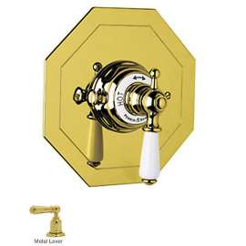 Perrin and Rowe U.5585L-IB/TO Thermostatic Shower Valve Trim in English Gold