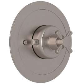Thermostatic Trim without Volume Control with Cross Handle in Satin Nickel