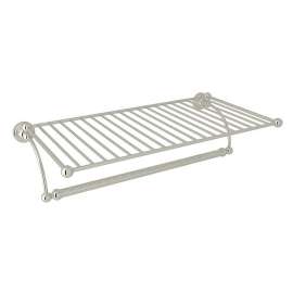 Wall Mount Hotel Style Towel Shelf in Polished Nickel