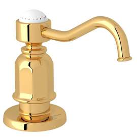 Traditional Deck Mount Soap Dispenser in English Gold
