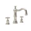 Perrin and Rowe U.3721X-PN-2 Widespread Bathroom Faucet and Metal Cross Handles in Polished Nickel