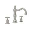Perrin and Rowe U.3721X-STN-2 Widespread Bathroom Faucet and Metal Cross Handles in Satin Nickel