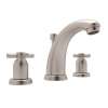 Perrin and Rowe Holborn U.3861X-STN-2 High Neck Widespread Lavatory Faucet with Cross Handle in Satin Nickel
