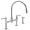 Perrin and Rowe U.4273LS-APC-2 Bridge Kitchen Faucet in Polished Chrome