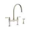 Perrin and Rowe U.4273LS-PN-2 Bridge Kitchen Faucet in Polished Nickel
