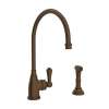 Perrin and Rowe U.4702EB-2 Kitchen Faucet and Metal Lever Handle in English Bronze
