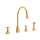 Perrin and Rowe U.4735X-IB-2 Widespread Kitchen Faucet and Metal Cross Handles in English Gold