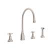 Perrin and Rowe U.4735X-STN-2 Widespread Kitchen Faucet in Satin Nickel