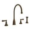 Perrin and Rowe U.4736L-EB-2 Widespread Kitchen Faucet in English Bronze