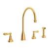 Perrin and Rowe U.4736L-IB-2 Widespread Kitchen Faucet in English Gold