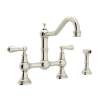 Perrin and Rowe U.4756L-PN-2 Bridge Kitchen Faucet in Polished Nickel