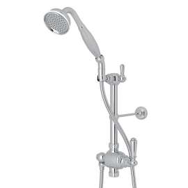 Perrin and Rowe Edwardian Wall-Mounted Riser Diverter, Handshower, Hose, Parking Bracket - In Multiple Colors