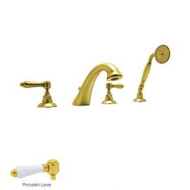 Country Bath A1464LPIB Roman Tub Faucet and Single Function Hand Shower in Inca Brass