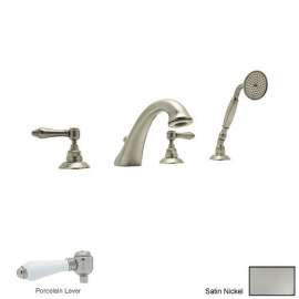 Country Bath A1464LPSTN Roman Tub Faucet and Single Function Hand Shower in Satin Nickel