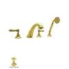 Roman Tub Faucet and Single Function Hand Shower in Inca Brass