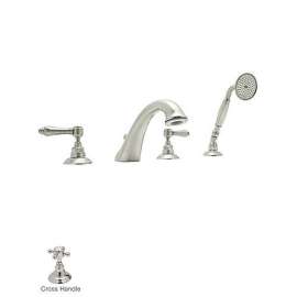 Roman Tub Faucet and Single Function Hand Shower in Polished Nickel