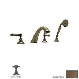 Roman Tub Faucet and Single Function Hand Shower in Tuscan Brass