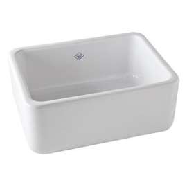 24in Handcrafted, Single-Basin, Fireclay, Apron-Front Farmhouse Kitchen Sink in White