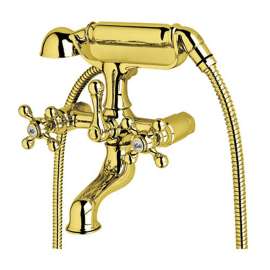 Exposed Tub Filler less Unions in Inca Brass