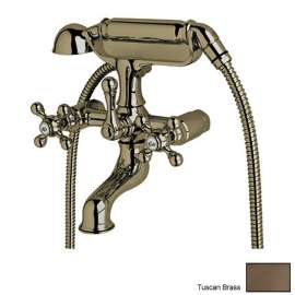 Exposed Tub Filler less Unions in Tuscan Brass
