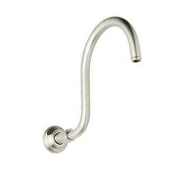 12in Wall Mounted Hooked Shower Arm in Polished Nickel