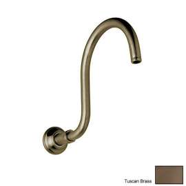 12in Wall Mounted Hooked Shower Arm in Tuscan Brass