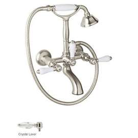 Wall Mount Exposed Tub Filler Faucet in Polished Nickel