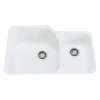 33in Double Basin Undermount Fireclay Kitchen Sink in White